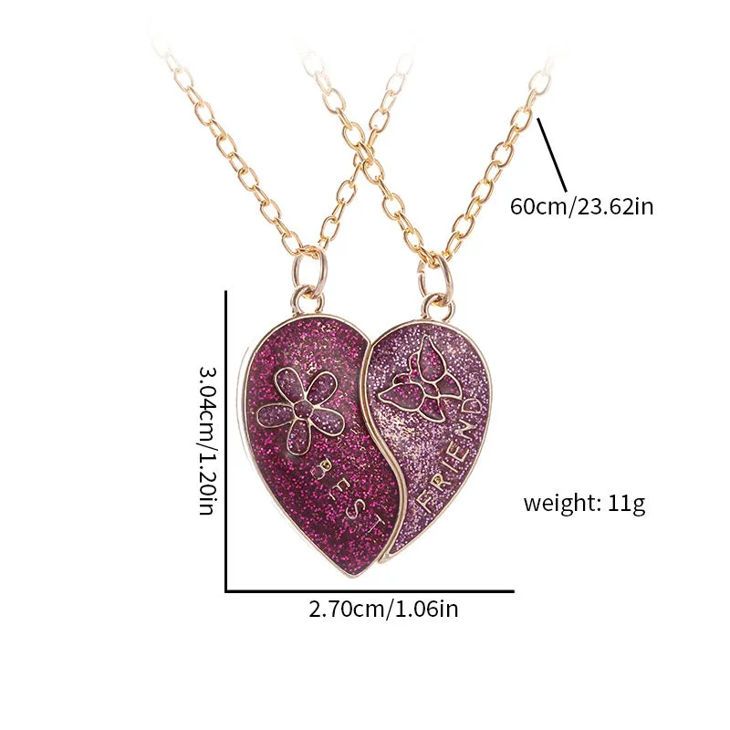 Wholesale Letter Best Friends Children's Magnetic Colorful Butterfly Necklaces